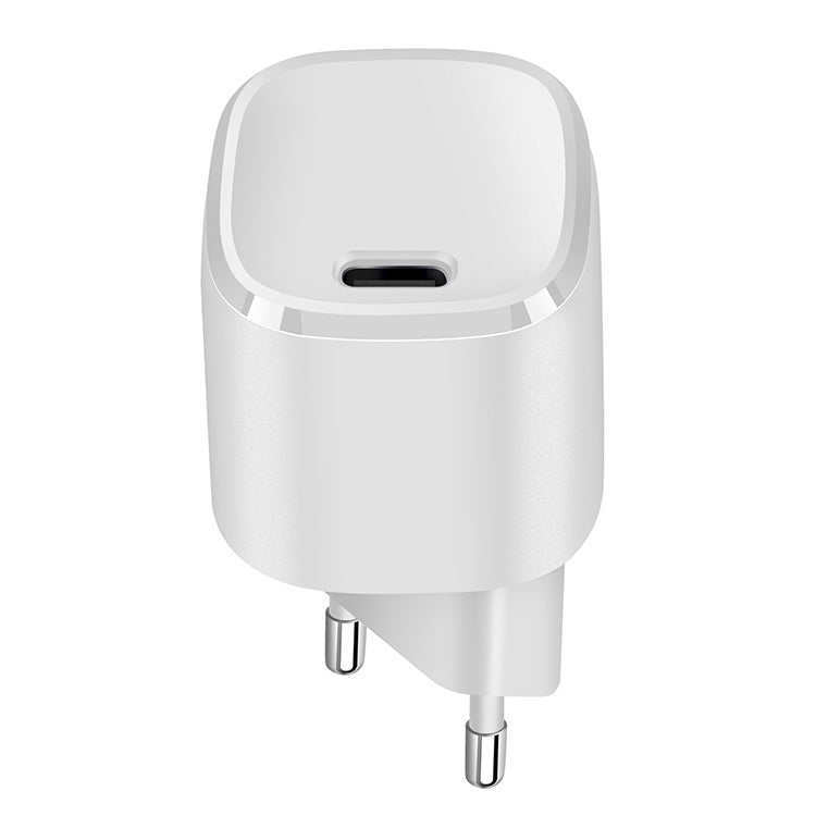 APQ-006 PD 20W USB-C / Type-C Single Port Wine Barrel Shape Travel Charger, EU Plug (White) - Mobile Accessories by buy2fix | Online Shopping UK | buy2fix