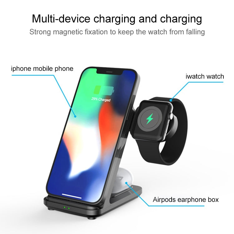 XYS-X20 3 in 1 15W Detachable Multi-function Wireless Charging Station - Apple Accessories by buy2fix | Online Shopping UK | buy2fix