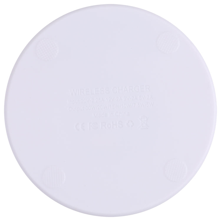 10W QI Plaid Pattern Round Plastic Wireless Charger (White) - Wireless Charger by buy2fix | Online Shopping UK | buy2fix