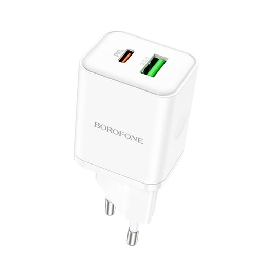 Borofone BN7 PD20W + QC3.0 Dual Ports Travel Charger, EU Plug(White) - Apple Accessories by Borofone | Online Shopping UK | buy2fix