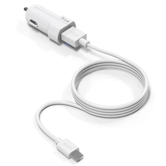 IVON CC13 QC 3.0 Fast Charging Car Charger Set with Micro USB Charging Cable (White) - Car Charger by IVON | Online Shopping UK | buy2fix