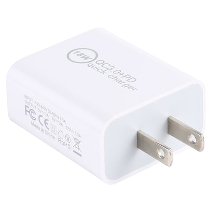 FLOVEME 18W PD + QC 3.0 Dual USB Travel Fast Charger Power Adapter, US Plug - Apple Accessories by FLOVEME | Online Shopping UK | buy2fix