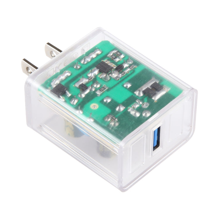 64-2 2A USB Transparent Charger, Specification: US Plug - USB Charger by buy2fix | Online Shopping UK | buy2fix