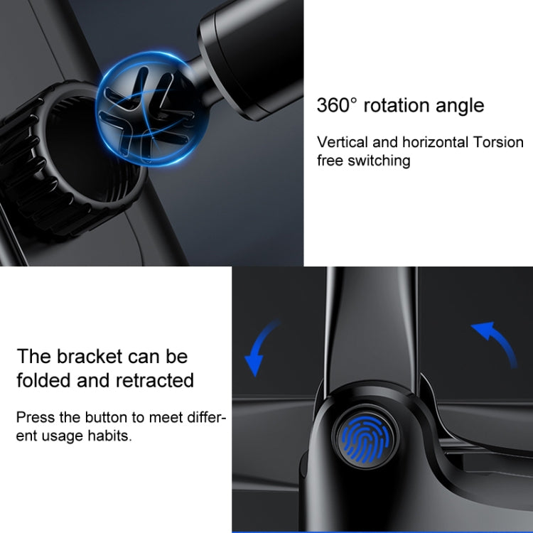 JOYROOM JR-ZS219 Three-axis Car Dashboard Wireless Charging Mobile Phone Bracket Holder (Black) - In Car by JOYROOM | Online Shopping UK | buy2fix