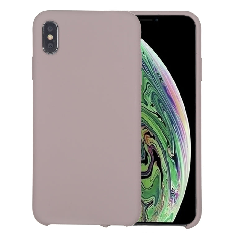 For iPhone XS Max Four Corners Full Coverage Liquid Silicone Protective Case Back Cover (Lavender Purple) - Apple Accessories by buy2fix | Online Shopping UK | buy2fix