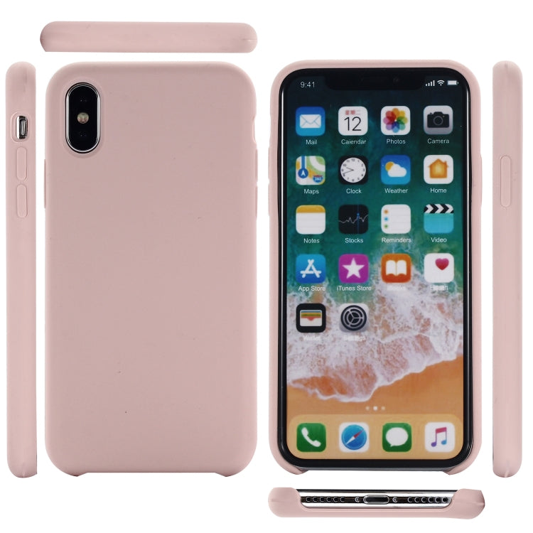 For iPhone XR Four Corners Full Coverage Liquid Silicone Case(Light Pink) - More iPhone Cases by buy2fix | Online Shopping UK | buy2fix