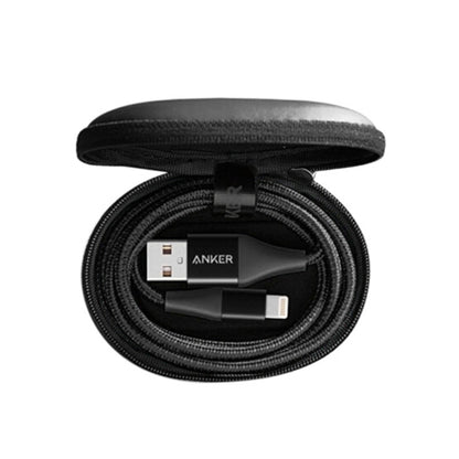 ANKER A8452 Powerline+ II USB to 8 Pin Apple MFI Certificated Nylon Pullable Carts Charging Data Cable, Length: 0.9m(Black) - MFI Cable by ANKER | Online Shopping UK | buy2fix