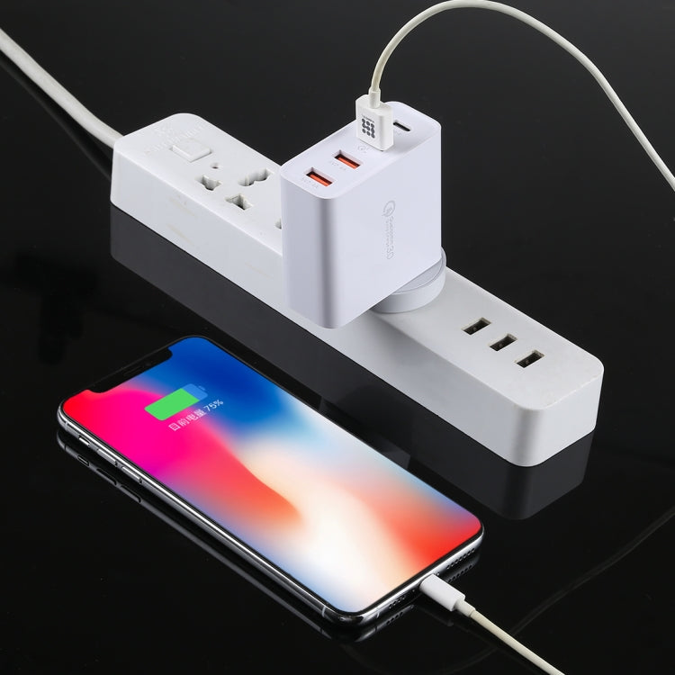 A3P 3A Max Output USB-C / Type-C + QC3.0 + Dual USB 4 Ports Wall Travel Charger, UK Plug - Apple Accessories by buy2fix | Online Shopping UK | buy2fix