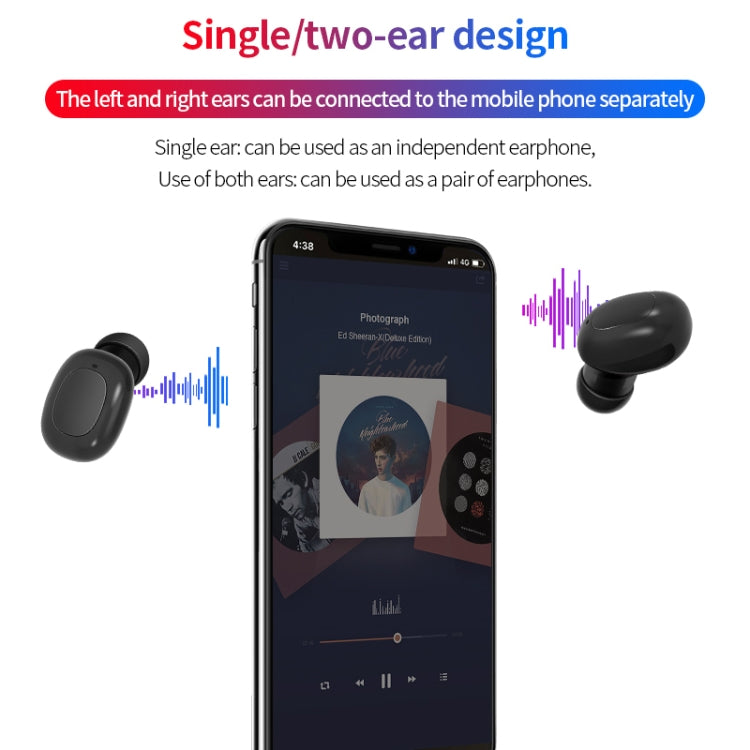 A10 TWS Space Capsule Shape Wireless Bluetooth Earphone with Magnetic Charging Box & Lanyard, Support HD Call & Automatic Pairing Bluetooth(White + Black) - TWS Earphone by buy2fix | Online Shopping UK | buy2fix