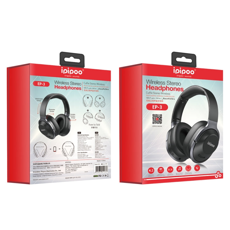 ipipoo EP-3 Bluetooth V4.2 Foldable Wireless Stereo Earphone - Headset & Headphone by ipipoo | Online Shopping UK | buy2fix