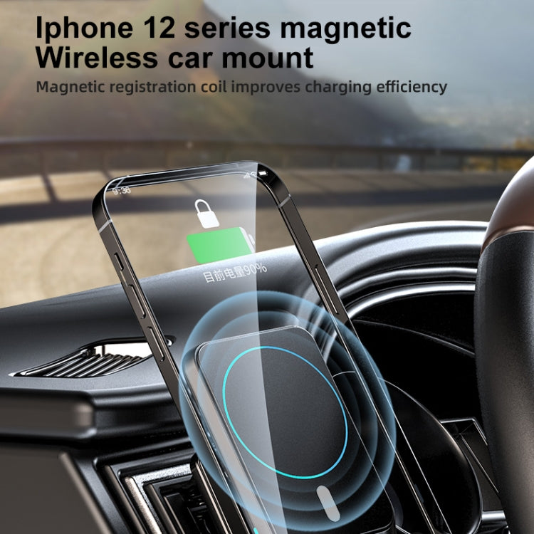 JJT-969 15W Max Output Magnetic Car Air Outlet Bracket Wireless Charger(Green) - In Car by buy2fix | Online Shopping UK | buy2fix