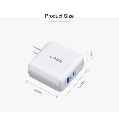 ANKER A2626 33W PowerPort PD USB-C / Type-C Interface + PowerIQ 2.0 USB-A Interface Wall Charger, US Plug(White) - Apple Accessories by ANKER | Online Shopping UK | buy2fix