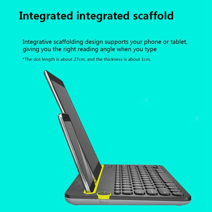 Logitech K480 Multi-device Bluetooth 3.0 Wireless Bluetooth Keyboard with Stand (Black) - Wireless Keyboard by Logitech | Online Shopping UK | buy2fix