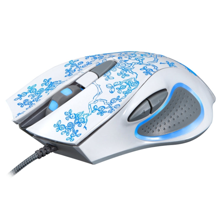 ZGB 169 USB 2400DPI Four-speed Adjustable LED Backlight Wired Optical E-sport Gaming Mouse with Counter Weight, Length: 1.45m(White) - Wired Mice by Chasing Leopard | Online Shopping UK | buy2fix