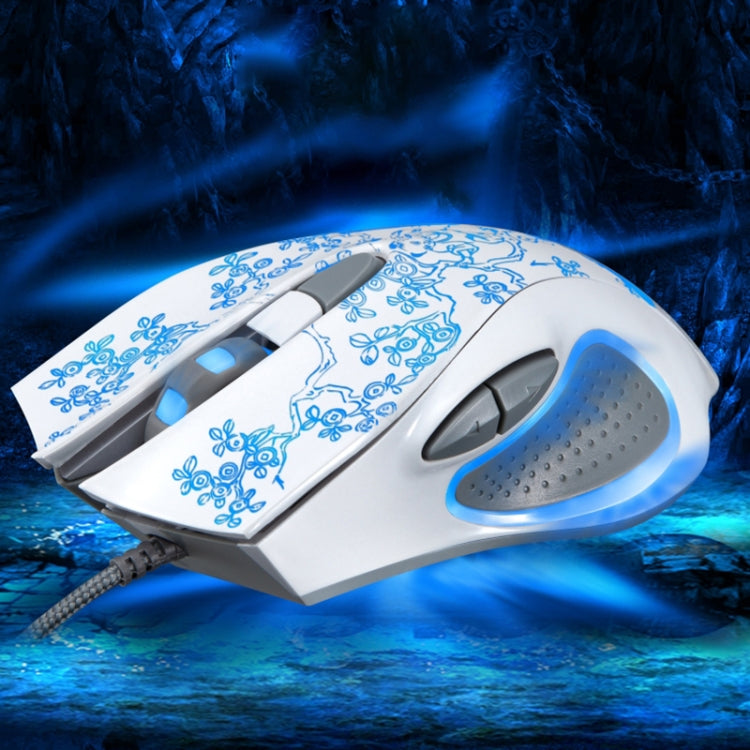 ZGB 169 USB 2400DPI Four-speed Adjustable LED Backlight Wired Optical E-sport Gaming Mouse with Counter Weight, Length: 1.45m(White) - Wired Mice by Chasing Leopard | Online Shopping UK | buy2fix