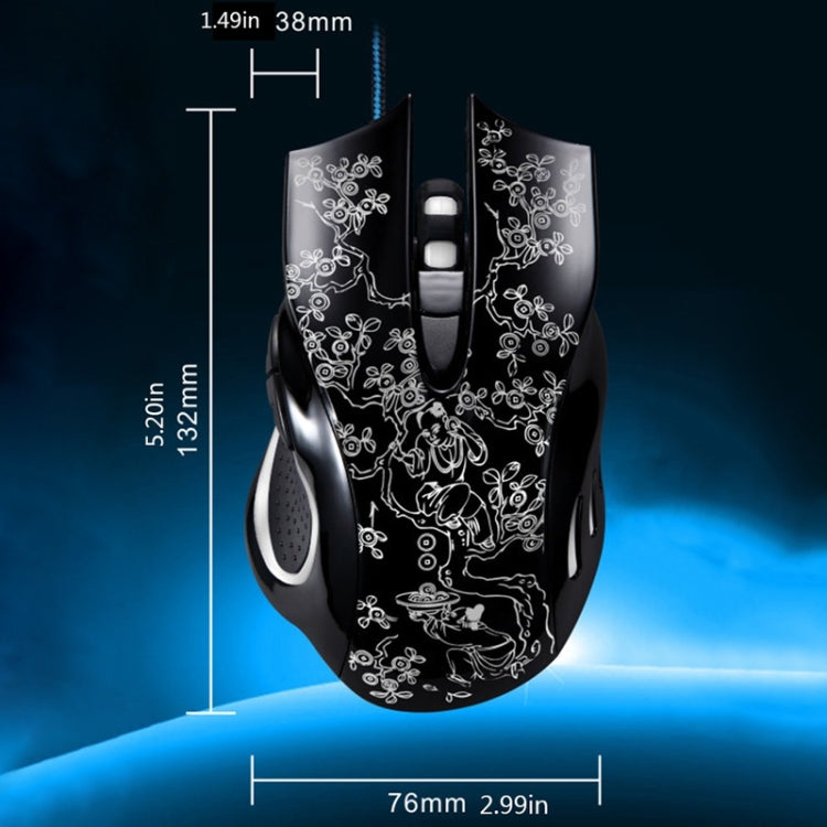 ZGB 169 USB 2400DPI Four-speed Adjustable LED Backlight Wired Optical E-sport Gaming Mouse with Counter Weight, Length: 1.45m(White) - Wired Mice by Chasing Leopard | Online Shopping UK | buy2fix