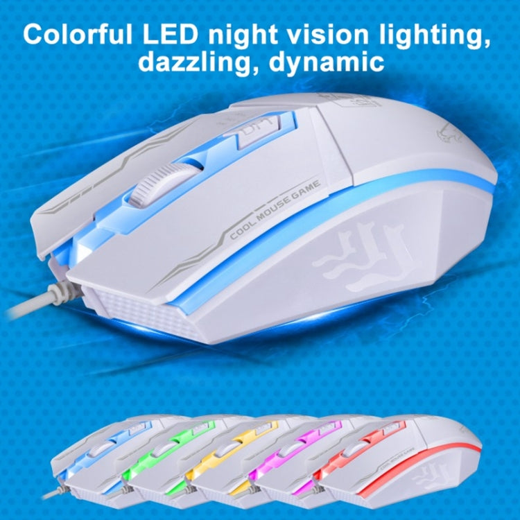 Chasing Leopard 199 USB 1600DPI Three-speed Adjustable LED Backlight Wired Optical Gaming Mouse, Length: 1.3m(White) - Wired Mice by Chasing Leopard | Online Shopping UK | buy2fix