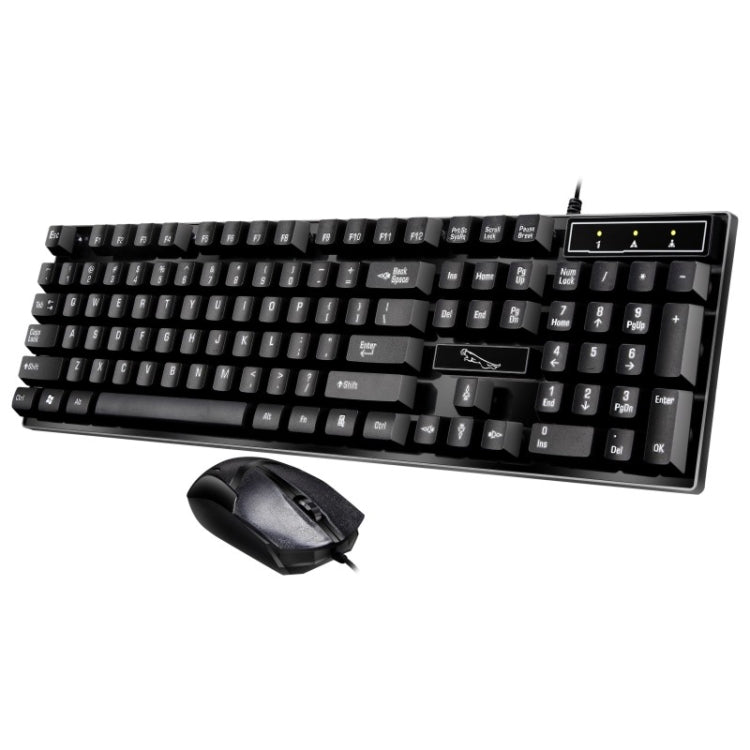 Chasing Leopard Q17 104 Keys USB Wired Suspension Gaming Office Keyboard + Wired Symmetrical Mouse Set, Keyboard Cable Length: 1.4m, Mouse Cable Length: 1.3m(Black) - Computer & Networking by Chasing Leopard | Online Shopping UK | buy2fix