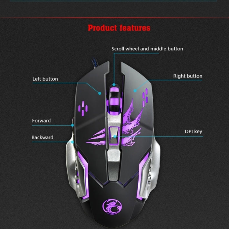 Apedra iMICE A8 High Precision Gaming Mouse LED Four Color Controlled Breathing Light USB 6 Buttons 3200 DPI Wired Optical Gaming Mouse for Computer PC Laptop(Black) - Wired Mice by iMICE | Online Shopping UK | buy2fix