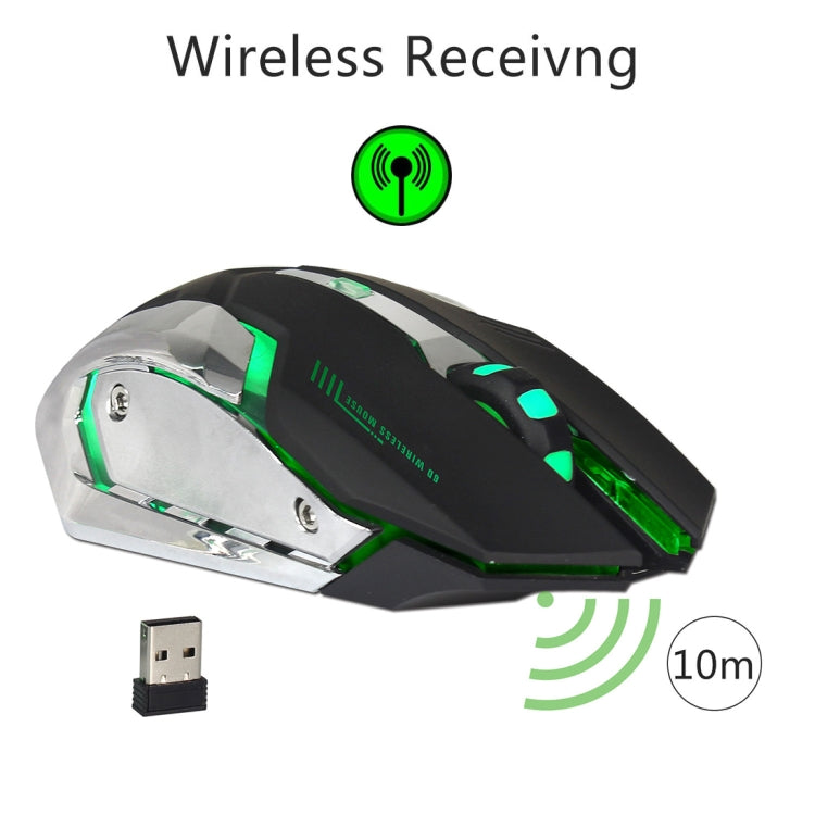 ZERODATE X70 2.4GHz Wireless 6-Keys 2400 DPI Adjustable Ergonomics Optical Gaming Mouse with Breathing Light(Black) - Wireless Mice by ZERODATE | Online Shopping UK | buy2fix