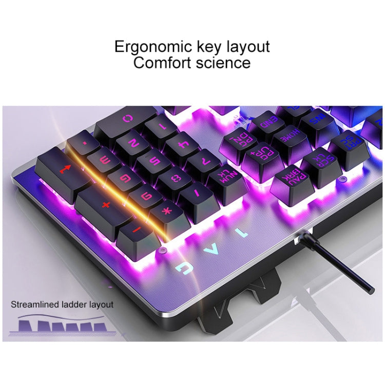 YINDIAO K002 USB Wired Mechanical Feel RGB Backlight Keyboard + Optical Silent Mouse Set(Black) - Wired Keyboard by YINDIAO | Online Shopping UK | buy2fix