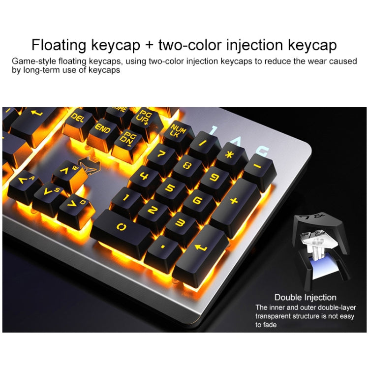 YINDIAO K002 USB Wired Mechanical Feel Sound Control RGB Backlight Keyboard + Optical Silent Mouse Set(Black) - Wired Keyboard by YINDIAO | Online Shopping UK | buy2fix