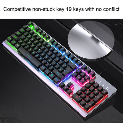 YINDIAO K002 USB Wired Mechanical Feel RGB Backlight Keyboard + Optical Silent Mouse + Headset Set(Black) - Wired Keyboard by YINDIAO | Online Shopping UK | buy2fix
