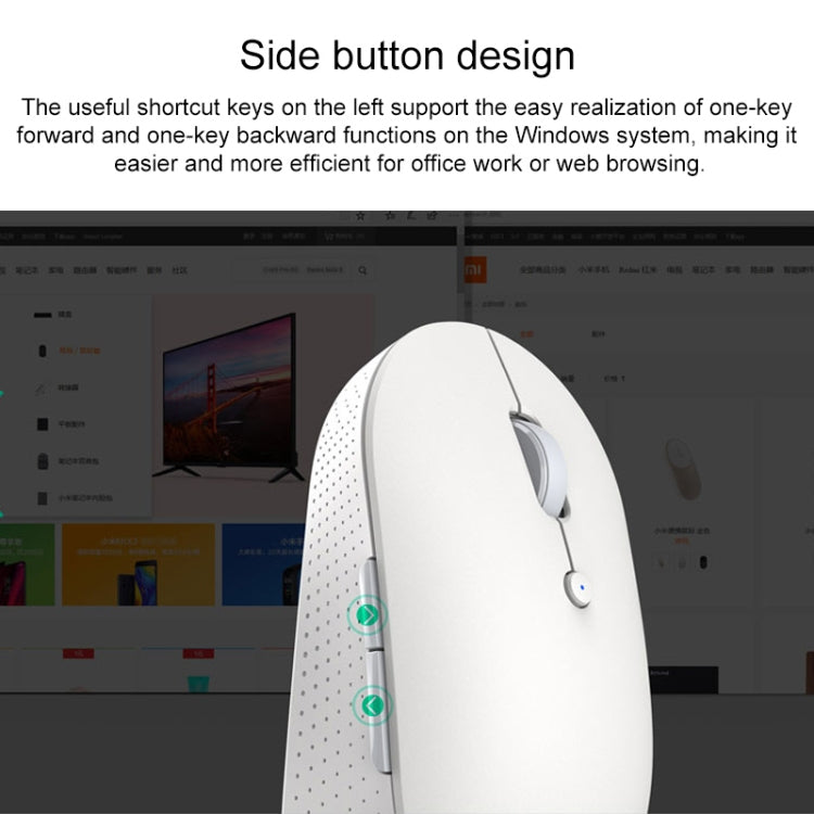 Original Xiaomi 2.4G Wireless Bluetooth 4.2 Dual Mode Silent Mouse(White) - Wireless Mice by Xiaomi | Online Shopping UK | buy2fix