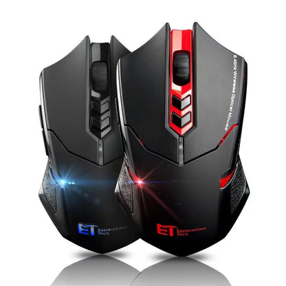 ET X-08 7-keys 2400DPI 2.4G Wireless Mute Gaming Mouse with USB Receiver & Colorful Backlight (Red) -  by buy2fix | Online Shopping UK | buy2fix