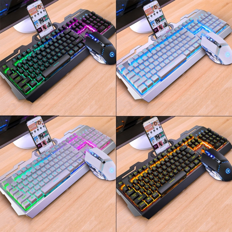 YINDIAO V2 Mechanical Feel Gaming Keyboard Mouse Set (White Ice Blue light) - Wired Keyboard by YINDIAO | Online Shopping UK | buy2fix