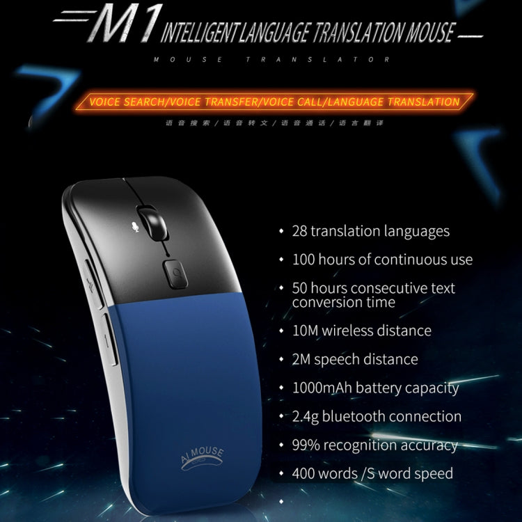 Boeleo BM01 Smart Voice Language Translation Wireless Mouse(Blue) - Wireless Mice by boeleo | Online Shopping UK | buy2fix