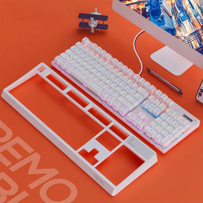 YINDIAO K300 USB Detachable Panel Mechanical Lighting Blue Shaft Gaming Wired Keyboard (White) - Wired Keyboard by YINDIAO | Online Shopping UK | buy2fix