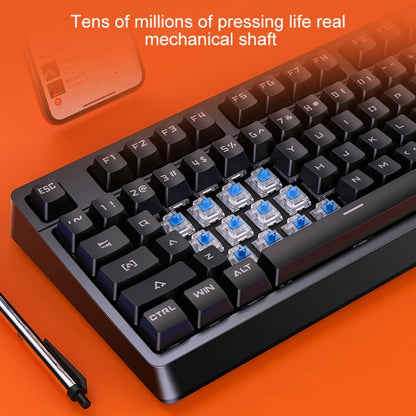 YINDIAO K300 USB Detachable Panel Mechanical Lighting Blue Shaft Gaming Wired Keyboard(Black) - Wired Keyboard by YINDIAO | Online Shopping UK | buy2fix