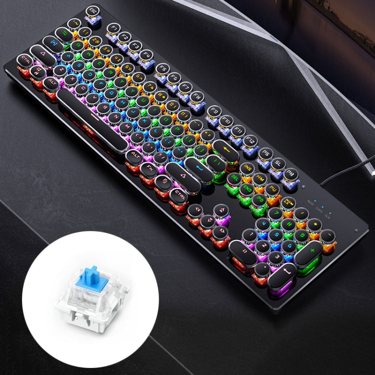 YINDIAO Electroplating Punk Mixed Light USB Mechanical Gaming Wired Keyboard, Blue Shaft (Black) - Wired Keyboard by YINDIAO | Online Shopping UK | buy2fix