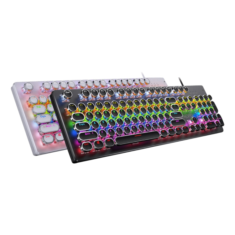 YINDIAO Electroplating Punk Mixed Light USB Mechanical Gaming Wired Keyboard, Blue Shaft (Black) - Wired Keyboard by YINDIAO | Online Shopping UK | buy2fix