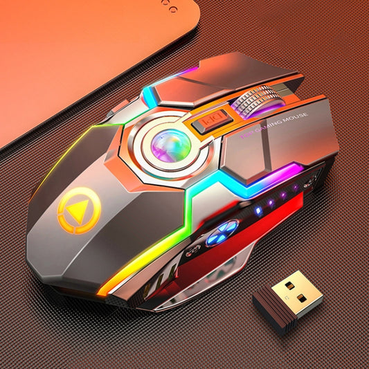 YINDIAO A5 2.4GHz 1600DPI 3-modes Adjustable Rechargeable RGB Light Wireless Silent Gaming Mouse (Grey) - Computer & Networking by YINDIAO | Online Shopping UK | buy2fix