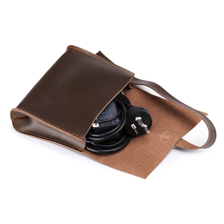 Universal Genuine Leather Business Power Adapter Laptop Tablet Bag with Cable Winder, For 15.4 inch and Below Macbook, Samsung, Lenovo, Sony, DELL Alienware, CHUWI, ASUS, HP - 15 inch by buy2fix | Online Shopping UK | buy2fix