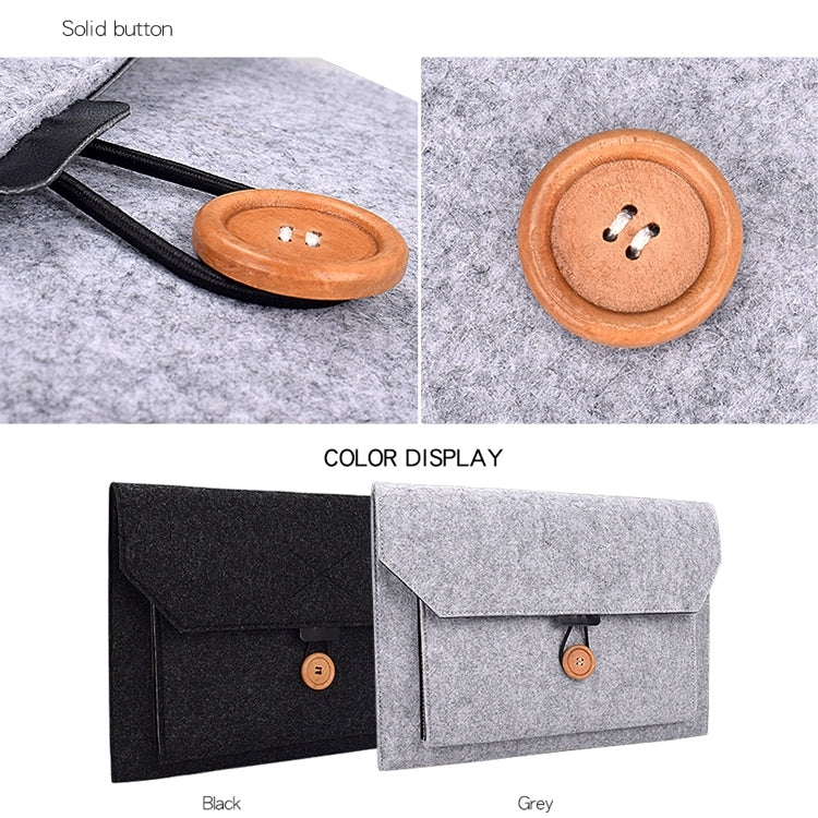 ND06 Multi-purpose Felt Button Laptop Inner Bag for 12.5 inch Laptop(Black) - Other by buy2fix | Online Shopping UK | buy2fix