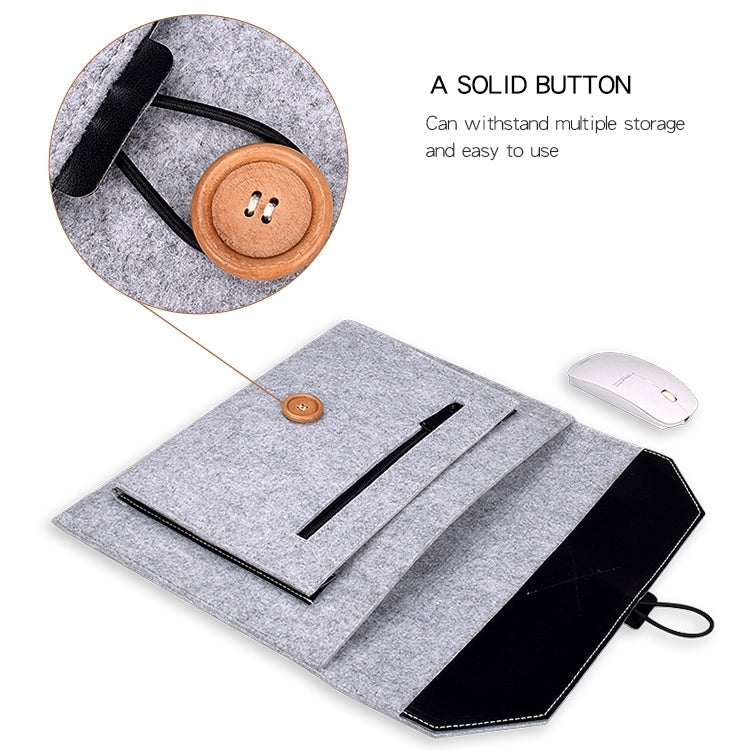 ND06 Multi-purpose Felt Button Laptop Inner Bag for 12.5 inch Laptop(Black) - Other by buy2fix | Online Shopping UK | buy2fix