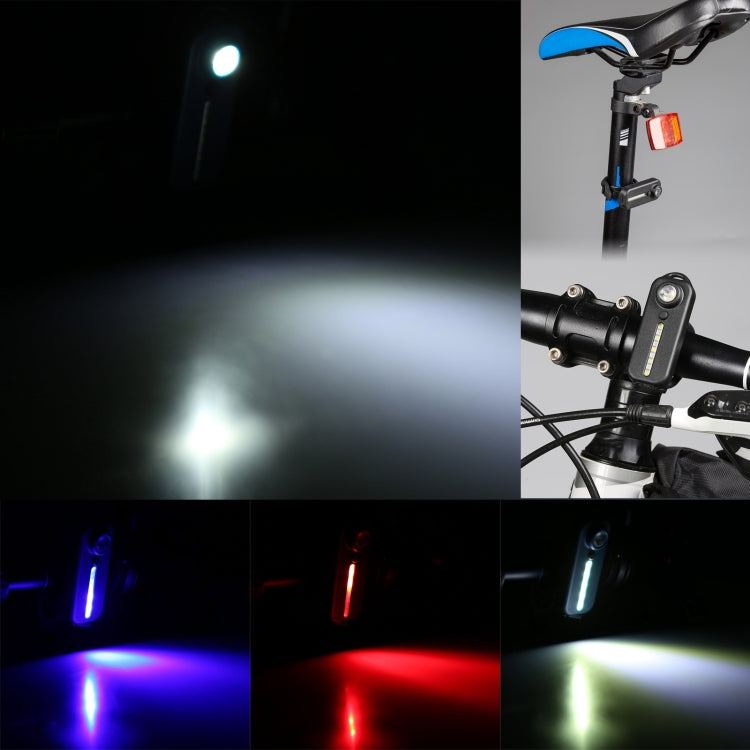 W-014 6 Lamp Beads USB-C / Type-C Rechargeable Red and Blue Warning Bicycle Tail Light - Taillights by buy2fix | Online Shopping UK | buy2fix