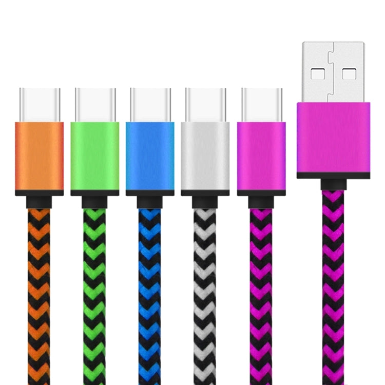 5 PCS 1m Wave Woven Style Metal Head USB 3.1 Type C to USB 2.0 Data / Charger Cable Kit - USB-C & Type-C Cable by buy2fix | Online Shopping UK | buy2fix