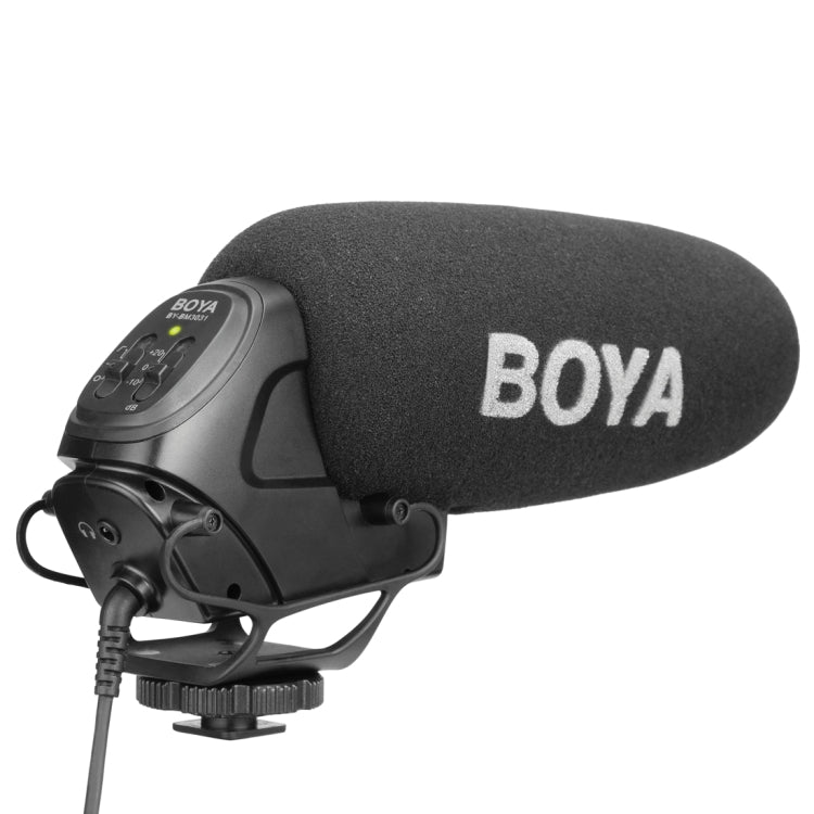 BOYA BY-BM3031 Shotgun Super-cardioid Condenser Broadcast Microphone with Windshield for Canon / Nikon / Sony DSLR Cameras(Black) - Camera Microphone by BOYA | Online Shopping UK | buy2fix