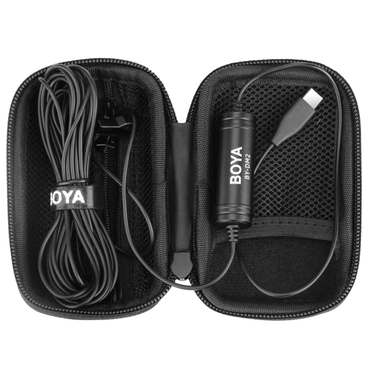 BOYA BY-DM2 USB-C / Type-C Broadcast Lavalier Condenser Microphone with Windscreen for Android Phones / Tablets (Black) - Consumer Electronics by BOYA | Online Shopping UK | buy2fix