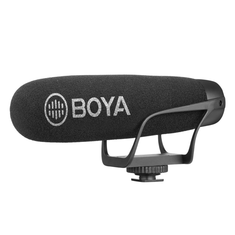 BOYA BY-BM2021 Shotgun Super-Cardioid Condenser Broadcast Microphone with Windshield for Canon / Nikon / Sony DSLR Cameras, Smartphones (Black) - Consumer Electronics by BOYA | Online Shopping UK | buy2fix