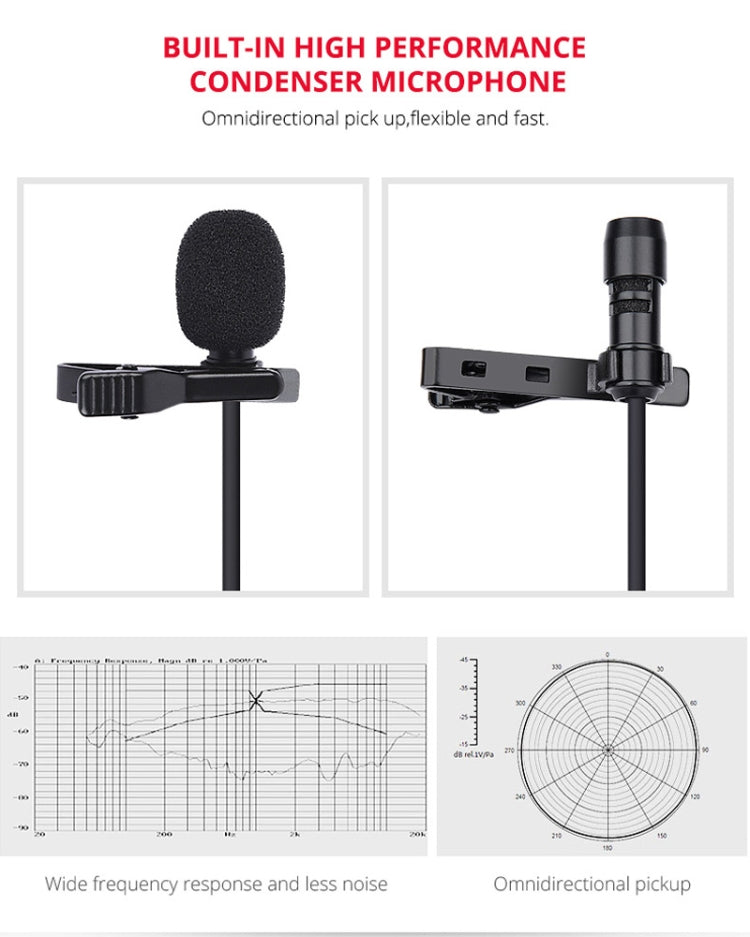 YELANGU YLG9926B MY2 Mini Lavalier Microphone for Mobile Phones / Tablets /  Digital Cameras (Black) - Camera Microphone by YELANGU | Online Shopping UK | buy2fix