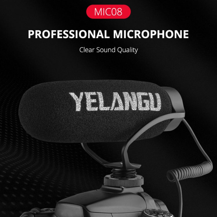 YELANGU MIC08 Video Shotgun Microphone with 3.5mm Audio Cable for DSLR & DV Camcorder(Black) - Camera Microphone by YELANGU | Online Shopping UK | buy2fix