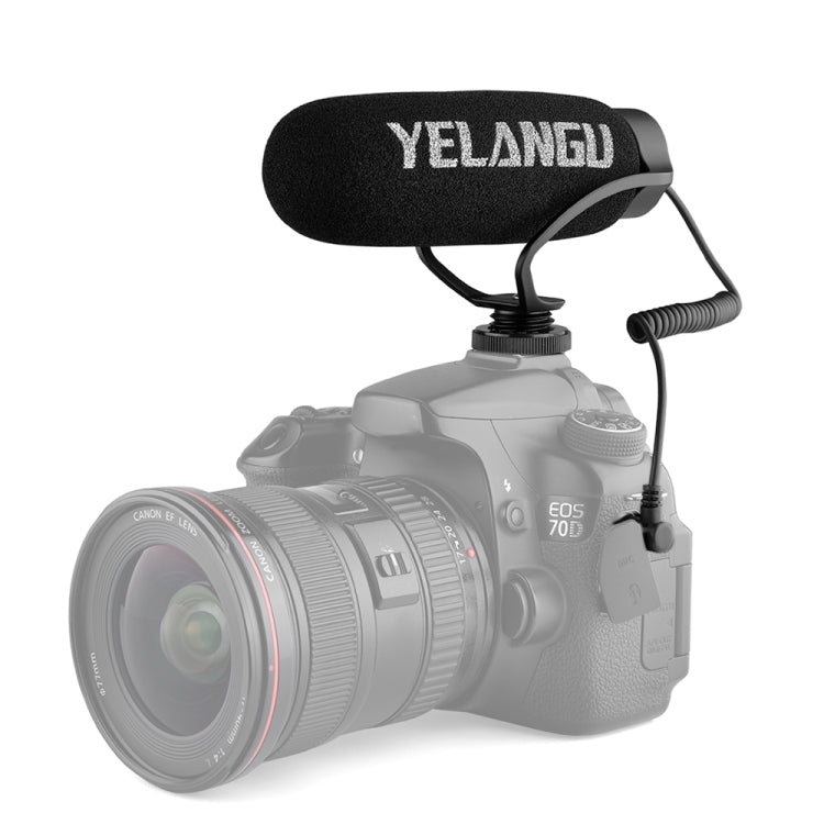 YELANGU MIC08 Video Shotgun Microphone with 3.5mm Audio Cable for DSLR & DV Camcorder(Black) - Camera Microphone by YELANGU | Online Shopping UK | buy2fix