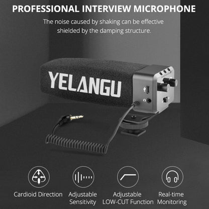 YELANG MIC09 Shotgun Gain Condenser Broadcast Microphone with Windshield for Canon / Nikon / Sony DSLR Cameras, Smartphones(Black) - Camera Microphone by YICHUANG | Online Shopping UK | buy2fix