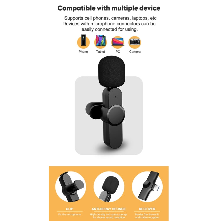 Type-C / USB-C Interface Live Broadcast Wireless Lavalier Microphone - Consumer Electronics by buy2fix | Online Shopping UK | buy2fix