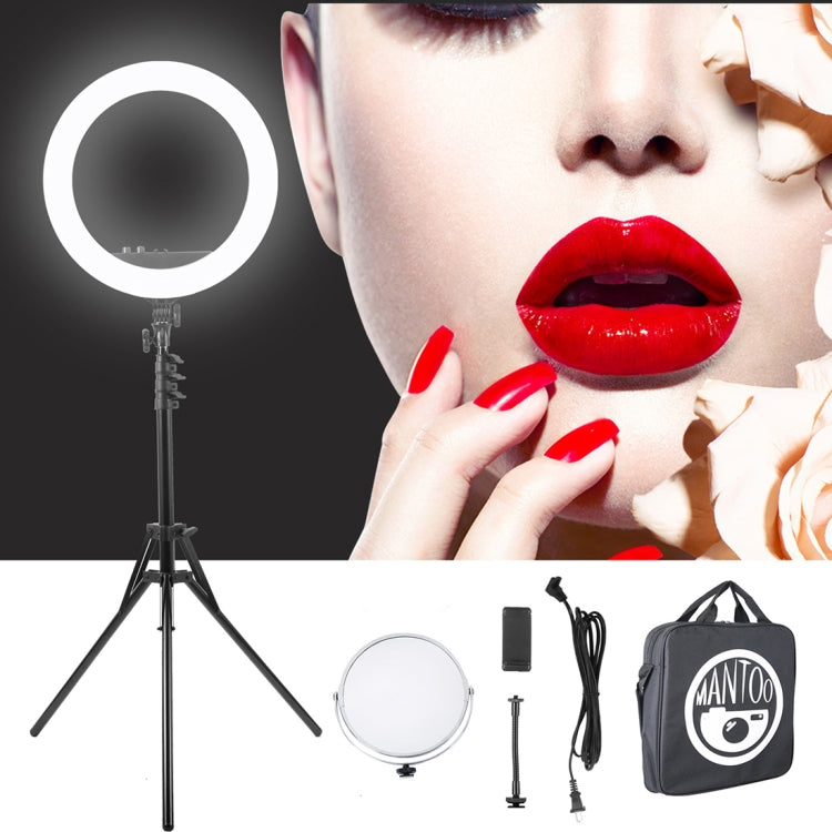 MANTOO RL-12 II 100-240V 28W 12 inch Two-color Dimmable Ring Fill Light with Tripod - Ring Light by MANTOO | Online Shopping UK | buy2fix